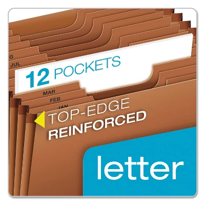 Pendaflex Heavy-Duty Expanding Open Top File 12 Pockets 1/3 Tab Letter Brown R217MHD 4 Pendaflex Heavy-Duty Expanding Open Top File 12 Pockets 1/3 Tab Letter Brown R217MHD - Image 4