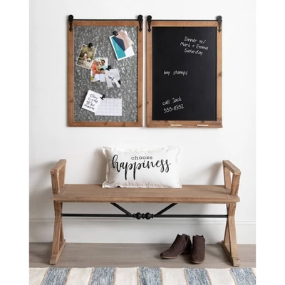 21.5" X 2" Cates Barn Door Wood Framed Chalkboard Rustic Brown - Kate And Laurel 4 21.5" X 2" Cates Barn Door Wood Framed Chalkboard Rustic Brown - Kate And Laurel - Image 4