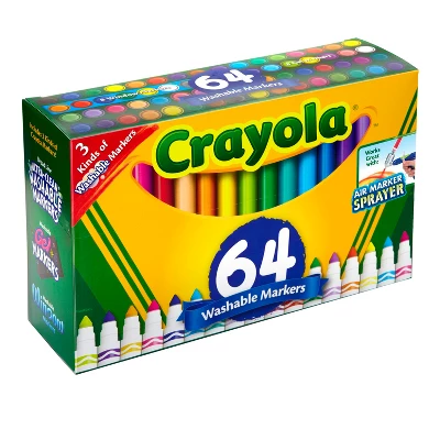 Crayola 64ct Broad Line Markers With Gel & Window Markers 1 Crayola 64ct Broad Line Markers With Gel & Window Markers