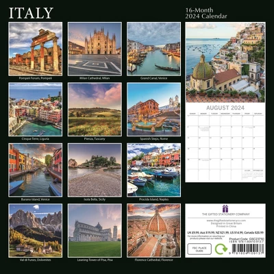 The Gifted Stationery 2024 Square Wall Calendar, Italy, 16-Month Passport Collection Theme With 180 Reminder Stickers (12x12 In) 3 The Gifted Stationery 2024 Square Wall Calendar, Italy, 16-Month Passport Collection Theme With 180 Reminder Stickers (12x12 In) - Image 3