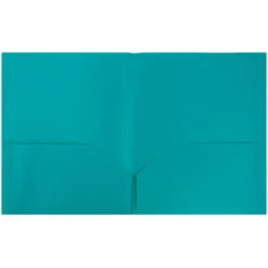 JAM 6pk POP 2 Pocket School Presentation Plastic Folders Teal