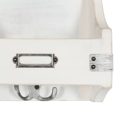 24" X 24" Stallard Wood Wall Chalkboard With Hooks White - Kate And Laurel 2 24" X 24" Stallard Wood Wall Chalkboard With Hooks White - Kate And Laurel - Image 2