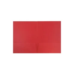 JAM Paper Two-Pocket Textured Linen Business Folders Red 386LRED
