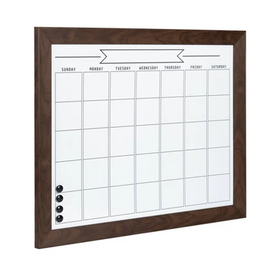 29" X 23" Beatrice Framed Magnetic Dry Erase Monthly Calendar Brown - DesignOvation 1 29" X 23" Beatrice Framed Magnetic Dry Erase Monthly Calendar Brown - DesignOvation