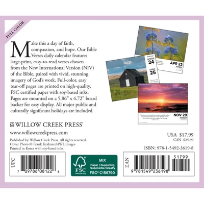 Willow Creek Press 2024 Daily Desk Calendar 5.2"x6.2" Bible Verses 1 Willow Creek Press 2024 Daily Desk Calendar 5.2"x6.2" Bible Verses
