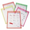 C-Line Reusable Dry Erase Pockets 9 X 12 Assorted Neon Colors 25/Box 40820