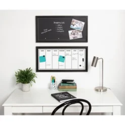 13" X 26" Wyeth Framed Magnetic Dry Erase Weekly Calendar Black - DesignOvation -Smart Stationery Deals Store GUEST d16fe227 71fe 4bce 9cb5 ba48d2a06089