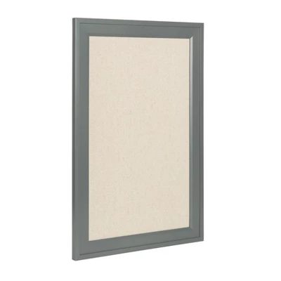27.5" X 18.5" Bosc Framed Linen Fabric Pinboard Gray - DesignOvation 1 27.5" X 18.5" Bosc Framed Linen Fabric Pinboard Gray - DesignOvation