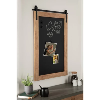 24" X 36" Samuels Wood Framed Wall Chalkboard Rustic Brown/Black - Kate & Laurel All Things Decor 6 24" X 36" Samuels Wood Framed Wall Chalkboard Rustic Brown/Black - Kate & Laurel All Things Decor - Image 6