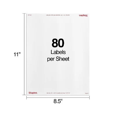 MyOfficeInnovations Laser/Inkjet Shipping Labels 0.5"W X 1.75"L White 80 Labels/Sheet 573945 2 MyOfficeInnovations Laser/Inkjet Shipping Labels 0.5"W X 1.75"L White 80 Labels/Sheet 573945 - Image 2