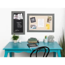 27.5" X 18.5" Bosc Framed Linen Fabric Pinboard Gray - DesignOvation 7 27.5" X 18.5" Bosc Framed Linen Fabric Pinboard Gray - DesignOvation -Smart Stationery Deals Store GUEST da87aa62 8ec8 4e17 b445 bb661b99e24b