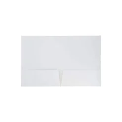 JAM Paper Laminated Two-Pocket Glossy Presentation Folders White 103489D