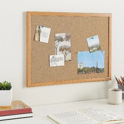 HITOUCH BUSINESS SERVICES Standard Durable Cork Bulletin Board Oak Frame 2'W X 1.5'H 52460/28669 3 HITOUCH BUSINESS SERVICES Standard Durable Cork Bulletin Board Oak Frame 2'W X 1.5'H 52460/28669 - Image 3