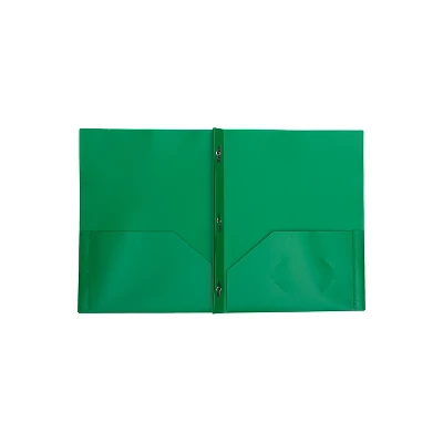 JAM Paper Plastic 2-Pocket Folders With 3 Fasteners Green 6/Pack (382ECGRD) 1 JAM Paper Plastic 2-Pocket Folders With 3 Fasteners Green 6/Pack (382ECGRD)