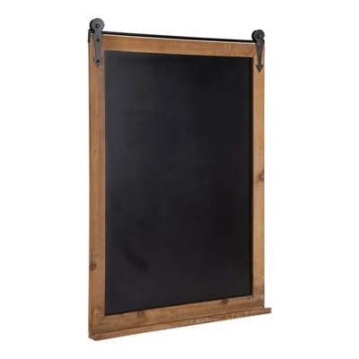 21.5" X 2" Cates Barn Door Wood Framed Chalkboard Rustic Brown - Kate And Laurel 1 21.5" X 2" Cates Barn Door Wood Framed Chalkboard Rustic Brown - Kate And Laurel