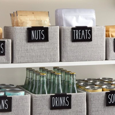 Talented Kitchen Talented Kitchen 8 Piece Metal Basket Labels Clip On Holders With 40 Labels, Black Label Clips For Storage Bins 1 Talented Kitchen Talented Kitchen 8 Piece Metal Basket Labels Clip On Holders With 40 Labels, Black Label Clips For Storage Bins