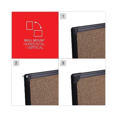 UNIVERSAL Tech Cork Board 36 X 24 Cork Black Plastic Frame 43022 4 UNIVERSAL Tech Cork Board 36 X 24 Cork Black Plastic Frame 43022 - Image 4
