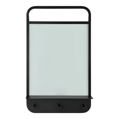 29.92" X 17.91" Decatur Hanging Wall Organizer With Hooks Black - Kate & Laurel All Things Decor 1 29.92" X 17.91" Decatur Hanging Wall Organizer With Hooks Black - Kate & Laurel All Things Decor