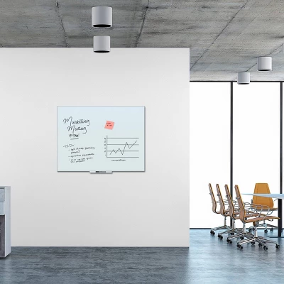 U Brands 48" X 36" Floating Glass Dry Erase Board White Frosted Surface 2 U Brands 48" X 36" Floating Glass Dry Erase Board White Frosted Surface - Image 2