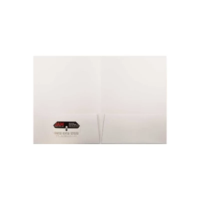JAM Paper Two-Pocket Textured Linen Business Folders White Bulk 25/Pack 386LWHA 5 JAM Paper Two-Pocket Textured Linen Business Folders White Bulk 25/Pack 386LWHA - Image 5