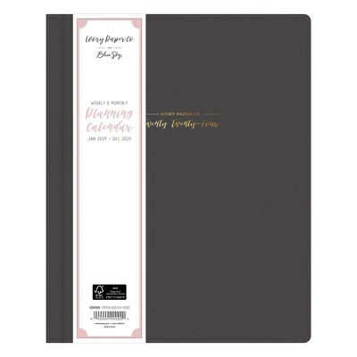 Ivory Paper Co 2024 Planner 10"x8" Weekly/Monthly Bookbound Black 2 Ivory Paper Co 2024 Planner 10"x8" Weekly/Monthly Bookbound Black - Image 2