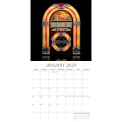 The Gifted Stationery 2024 Square Wall Calendar, Retro, 16-Month Lifestyles Theme With 180 Reminder Stickers (12x12 In)