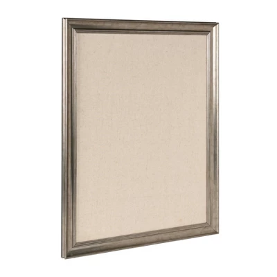 23" X 29" Macon Framed Linen Fabric Pinboard Silver - Kate And Laurel 1 23" X 29" Macon Framed Linen Fabric Pinboard Silver - Kate And Laurel