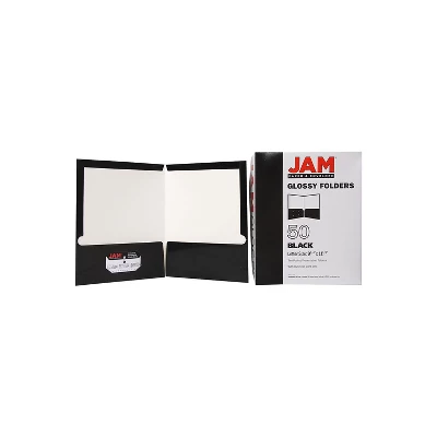 JAM Paper Laminated Two-Pocket Glossy Presentation Folders Black Bulk 50/Box 385GBLC 6 JAM Paper Laminated Two-Pocket Glossy Presentation Folders Black Bulk 50/Box 385GBLC - Image 6
