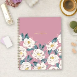 Ivory Paper Co 2024 Planner 11"x8.5" Weekly/Monthly Wirebound Celine Rose Pink