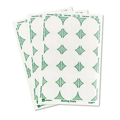 Avery Printable Mailing Seals 1" Dia. Clear 480/Pack 05248 1 Avery Printable Mailing Seals 1" Dia. Clear 480/Pack 05248