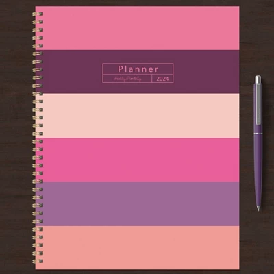 TF Publishing 2024 Weekly/Monthly Planner 11"x9" Pink Plum Blush & Petal 5 TF Publishing 2024 Weekly/Monthly Planner 11"x9" Pink Plum Blush & Petal - Image 5